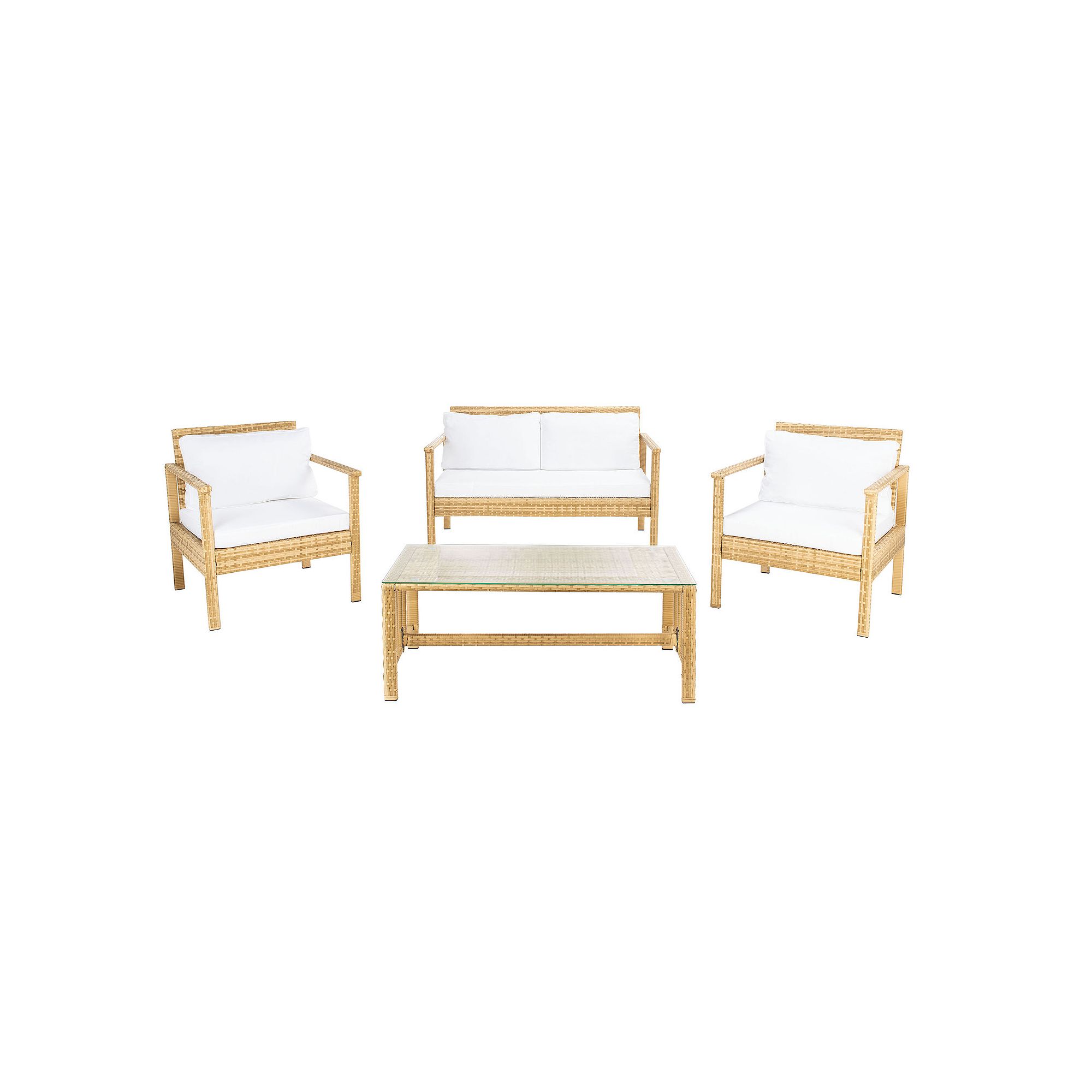 Safavieh Garnen 4-Piece Outdoor Living Set, Light Brown