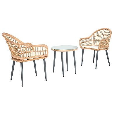 Safavieh Berlen 3-Piece Outdoor Lounger Set