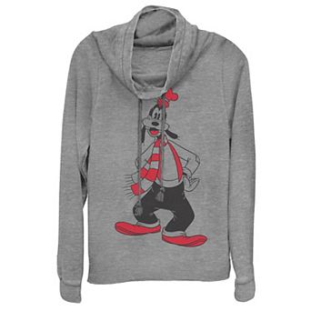 Disney's Goofy Christmas Outline Juniors' Cowlneck Graphic Lightweight Long Sleeve