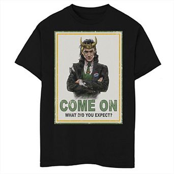 Boys 8-20 Marvel Loki Come On What Did You Expect Poster Tee