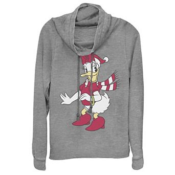 Disney's Daisy Duck Classic Christmas Portrait Cowlneck Graphic Lightweight Long Sleeve