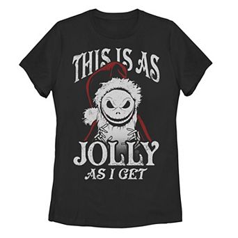 Nightmare Before Christmas Jack Skellington This Is As Jolly As I Get" Graphic Tee