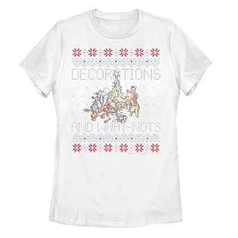 Disney's Winnie The Pooh And Friends Decorations And What-Nots Ugly Christmas Sweater Juniors' Graphic Tee