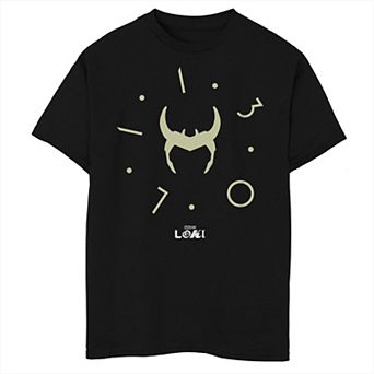 Boys 8-20 Marvel Loki Crown Clock Stamp Tee