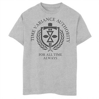 Boys 8-20 Marvel Loki Time Variance Authority For All Time Always Crest Tee