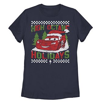 Disney / Pixar's Cars Lightning McQueen Juniors' High Octane Holidays Christmas Tee