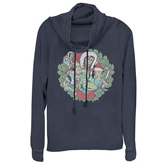 Disney / Pixar's Toy Story Christmas Wreath Juniors' Cowlneck Graphic Lightweight Long Sleeve