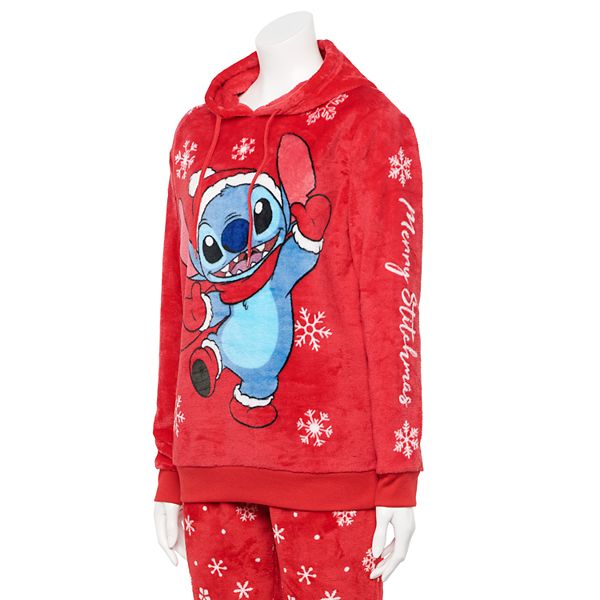 Disney s Lilo Stitch Juniors Merry Stitchmas Santa Hoodie Sweatshirt