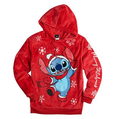 Disney's Lilo & Stitch Juniors' Merry Stitchmas Santa Hoodie Sweatshirt