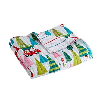 Levtex Home Merry & Bright Holly Jolly Quilted Throw Blanket