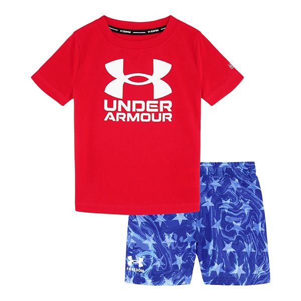 Toddler Boys Under Armour Liquid Stars Swim Shirt & Shorts Set