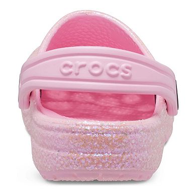 Crocs Classic Lined Glitter Toddler Girls' Clogs