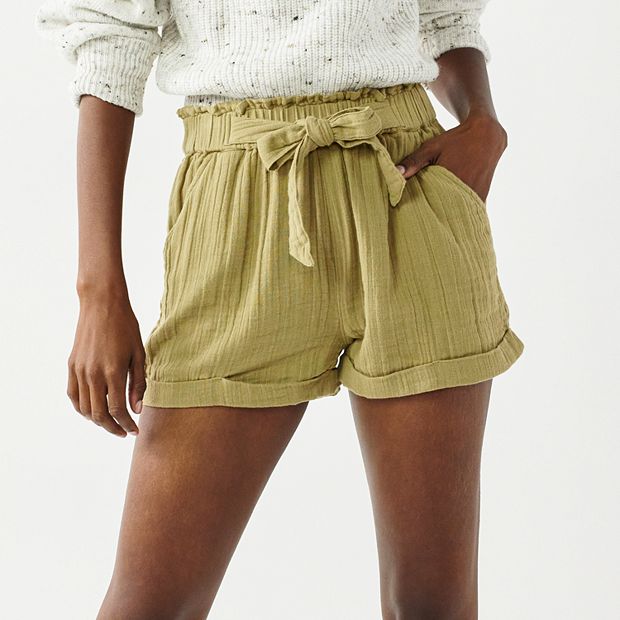 GOOD AMERICAN, Paperbag Wide Leg Shorts, Women