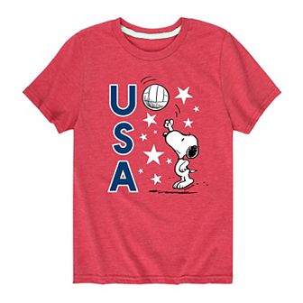 Boys 8-20 Peanuts USA Volley Graphic Tee