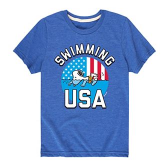 Boys 8-20 Peanuts USA Swim Graphic Tee