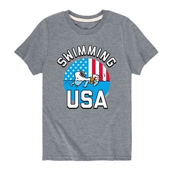 Boys 8-20 Peanuts USA Swim Graphic Tee