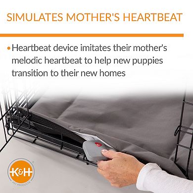 K&H Mother's Heartbeat Puppy Crate Pad - Water-Resistant