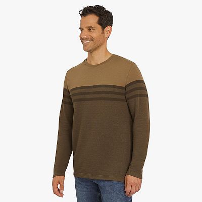 Men's Chaps Striped Long Sleeve Crewneck Knit Sweater