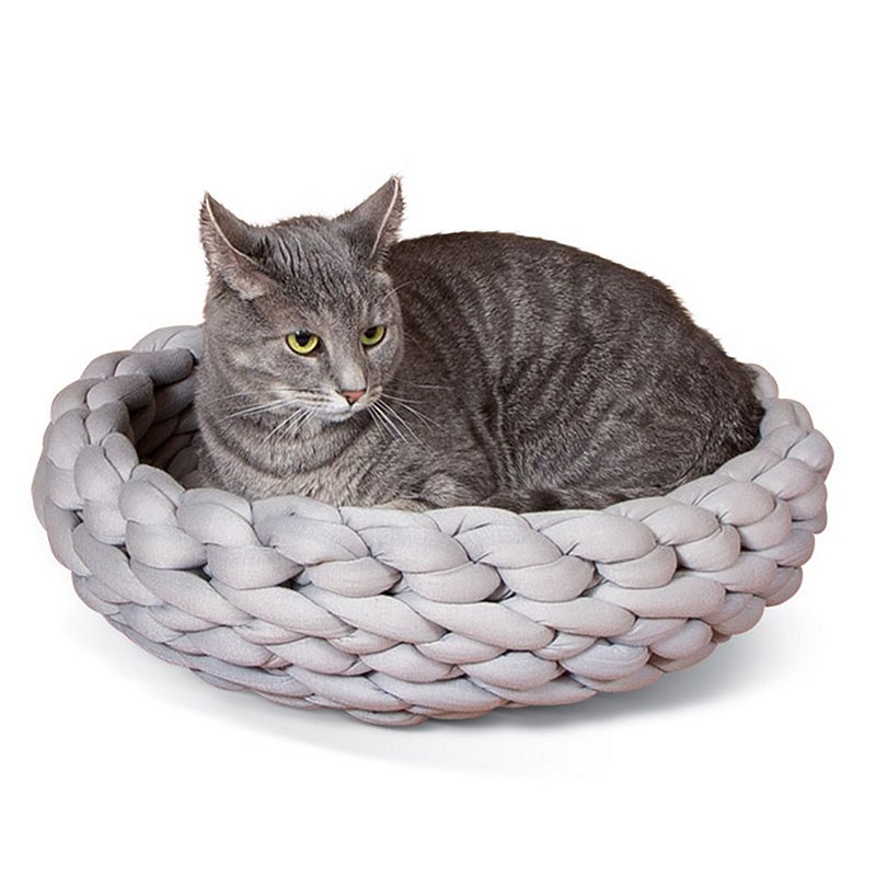 29842300 K&H Hand Knitted Pet Bed, Grey, Small sku 29842300