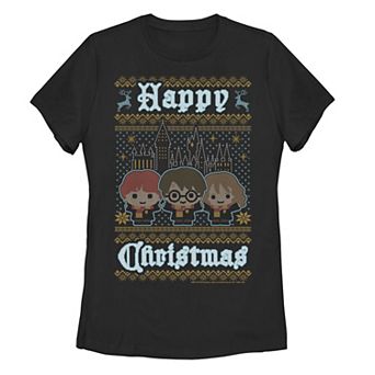 Juniors' Harry Potter Happy Christmas Chibi Ugly Sweater Tee