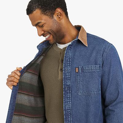 Men's Chaps Flannel Lined Denim Shirt Jacket