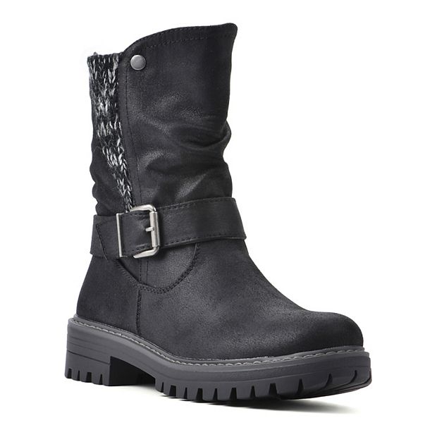 Womens flat biker clearance boots