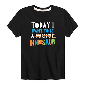 Boys 8-20 "I Want to Be a Dinosaur" Graphic Tee
