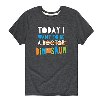 Boys 8-20 "I Want to Be a Dinosaur" Graphic Tee