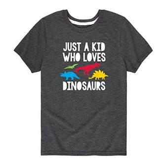 Boys 8-20 "Just A Kid Who Loves Dinosaurs" Graphic Tee