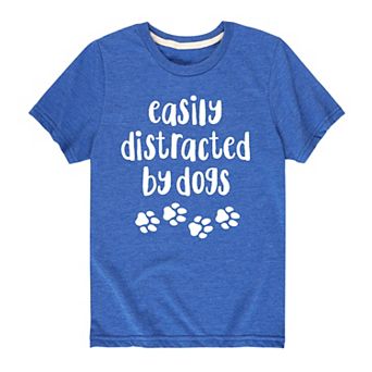 Boys 8-20 Easily Distracted By Dogs Graphic Tee