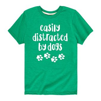 Boys 8-20 Easily Distracted By Dogs Graphic Tee