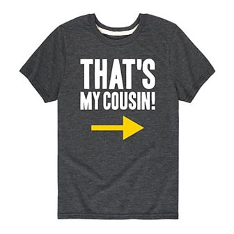 Boys 8-20 That's My Cousin Left Arrow Graphic Tee