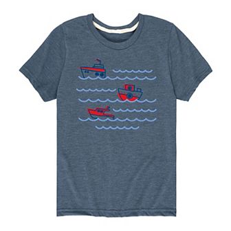 Boy 8-20 Toy Boats Wave Graphic Tee