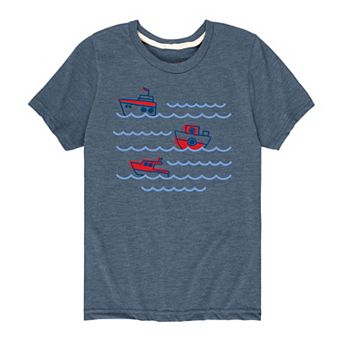 Boy 8-20 Toy Boats Wave Graphic Tee