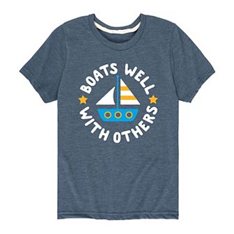 Boy 8-20 "Boats Well With Others" Graphic Tee