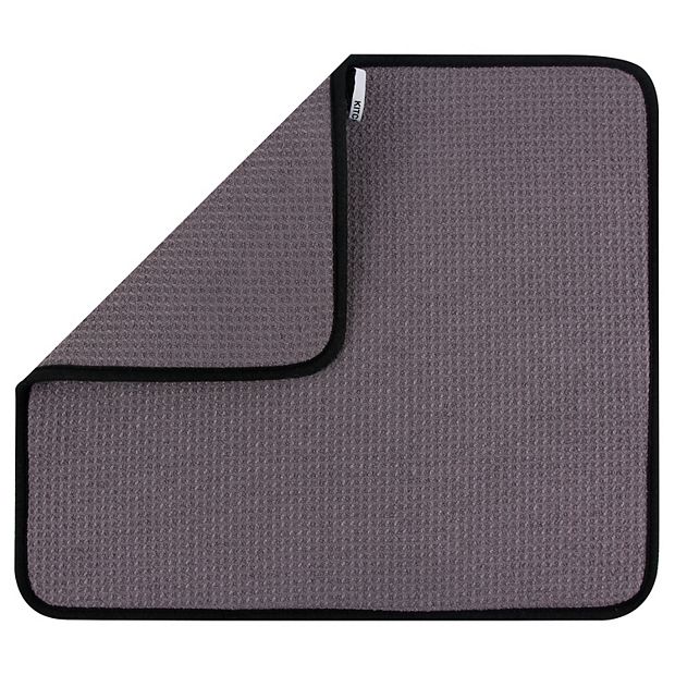 Tricol Clean Recycled Honeycomb Microfiber Dish Drying Mat, Charcoal