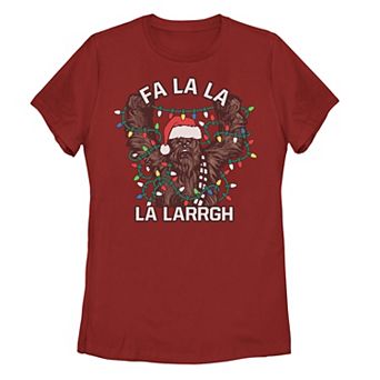 Juniors' Star Wars Christmas Chewie Fa La La La Larrgh Tee
