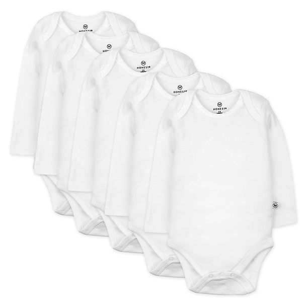 HonestBaby Baby 5-Pack Organic Cotton Long Sleeve Bodysuits