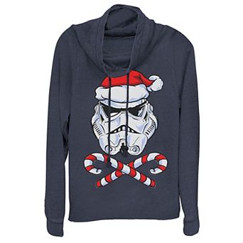 Juniors' Star Wars Santa Trooper Christmas Cowlneck Graphic Lightweight Long Sleeve