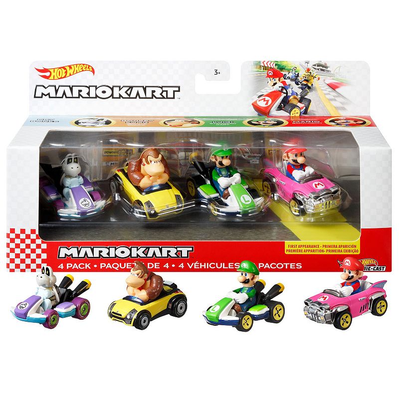 UPC 887961936179 product image for Mattel Hot Wheels Super Mario Bros Mario Kart 4-Pack Die-Cast Cars, Multicolor | upcitemdb.com