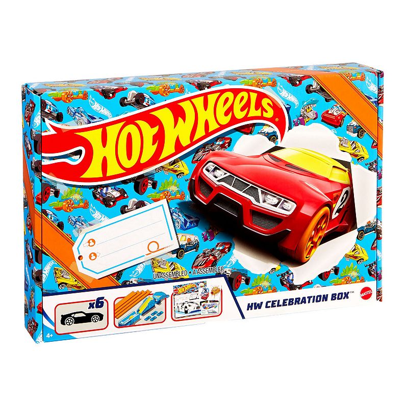 UPC 887961944570 product image for Mattel Hot Wheels Die-Cast Cars and Track Celebration Box, Multicolor | upcitemdb.com