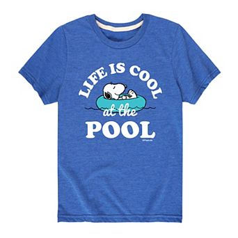 Boy 8-20 Peanuts Snoopy "Life is Cool at the Pool" Graphic Tee