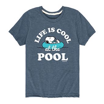 Boy 8-20 Peanuts Snoopy "Life is Cool at the Pool" Graphic Tee