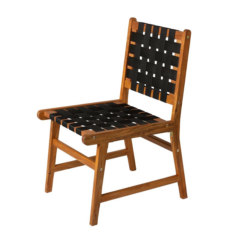 Belkene Home Sava Indoor / Outdoor Armless Patio Dining Chair, Black