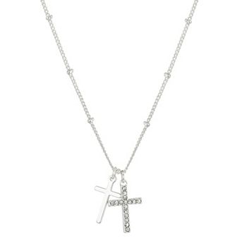 Brilliance Preciosa Crystal Double Cross Beaded Necklace