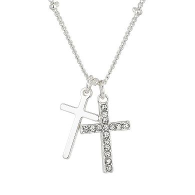 Brilliance Preciosa Crystal Double Cross Beaded Necklace