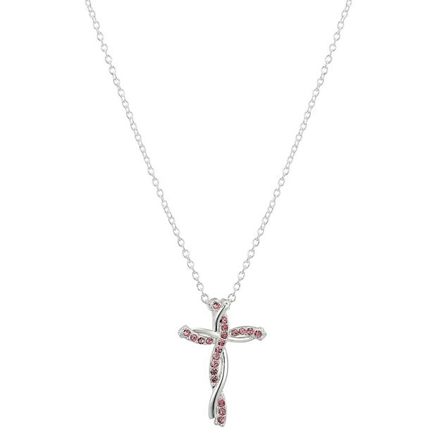 Pink Diamond Cross Necklace