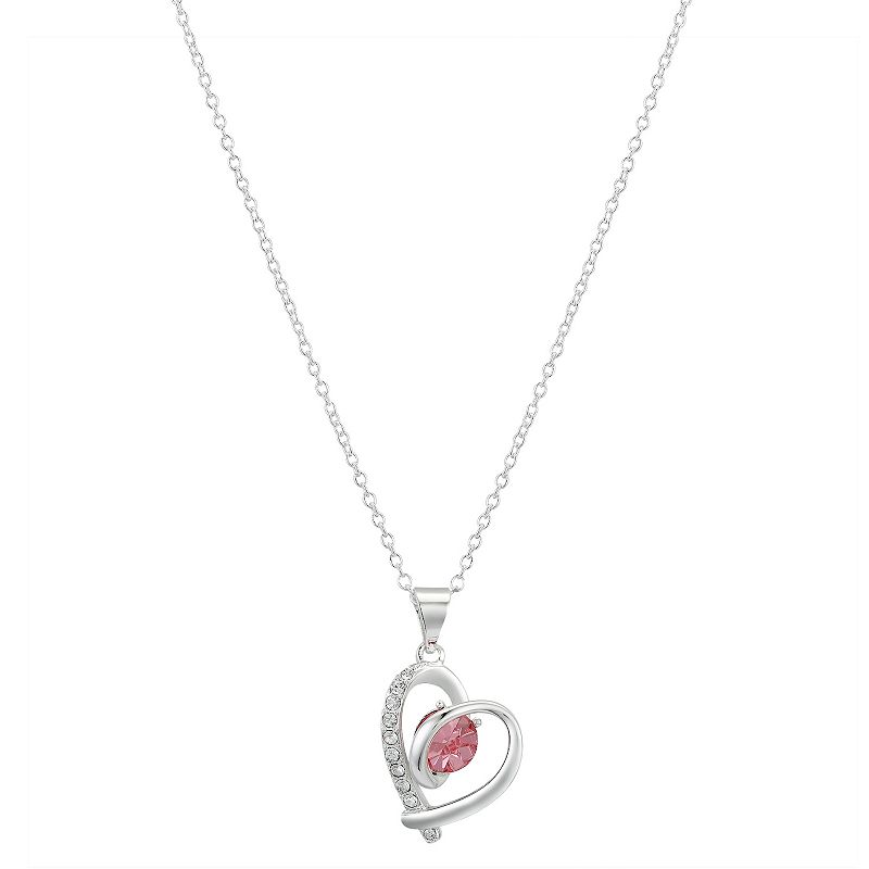 Brilliance Preciosa Crystal Heart Necklace, Womens, Size: 18, Multicolo