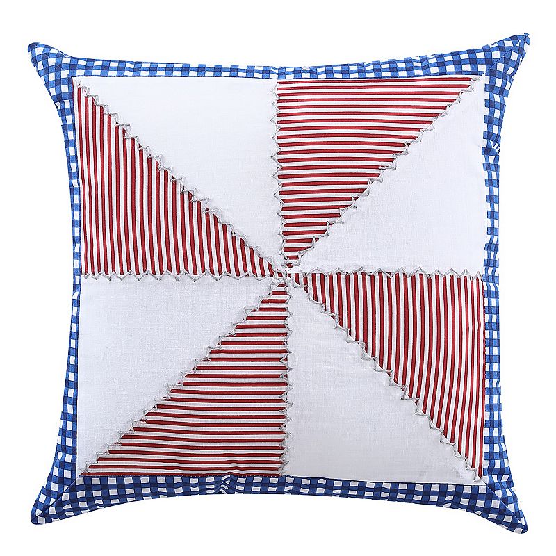 heirloomed Americana Pinwheel Decorative Pillow, Red, Fits All