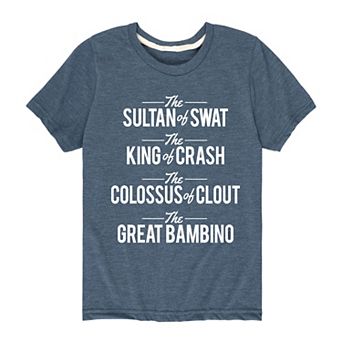 Boys 8-20 Baseball Nicknames Graphic Tee